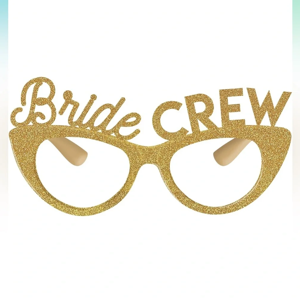 6pk Glamorous Bride Crew Gold Glitter Bachelorette Glasses